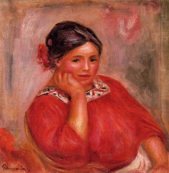 Pierre Auguste Renoir : Gabrielle in a Red Blouse